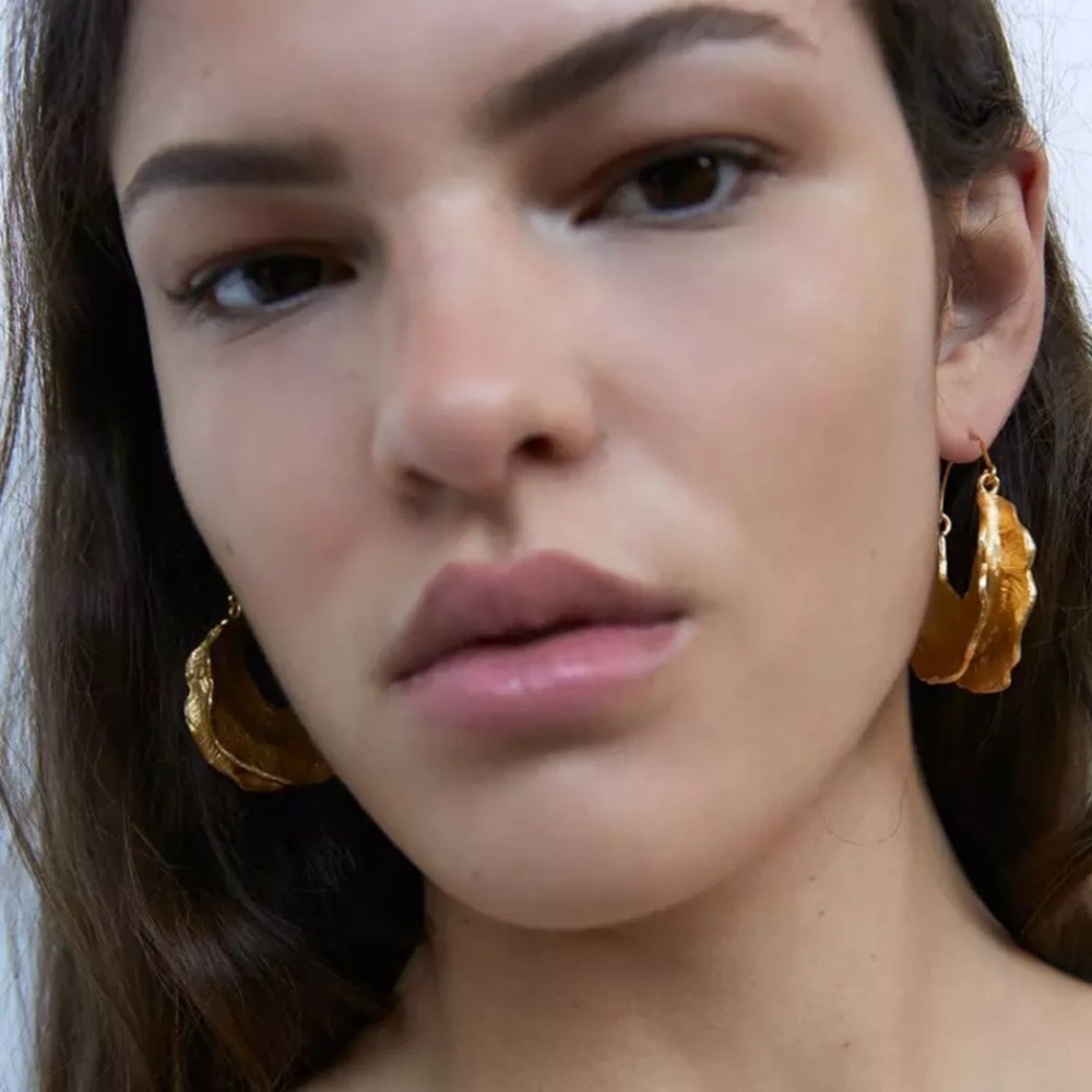 New! Crescent Moon Basket Earrings - Picture 3 of 16